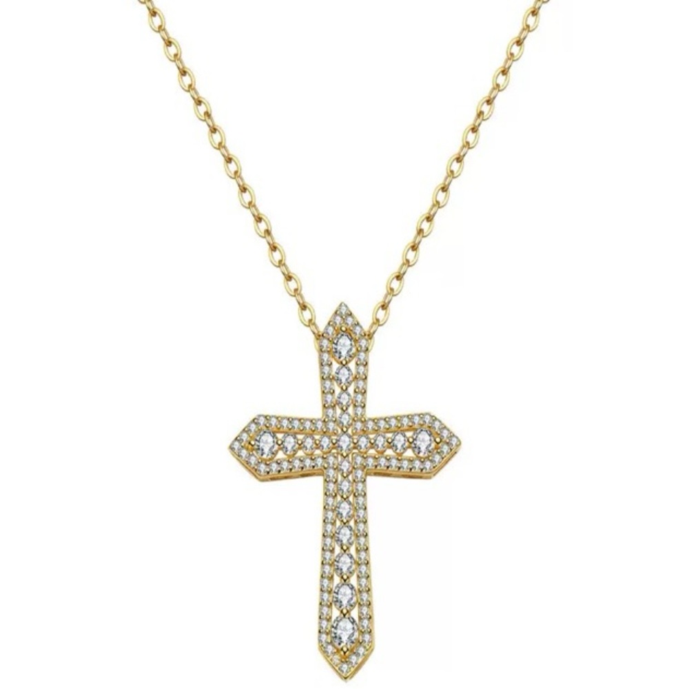Elegant Gold Cross Pendant Necklace